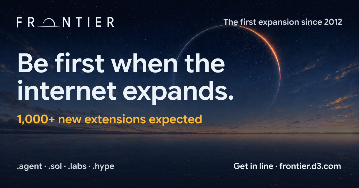 Frontier — 1,600+ applications for new domain extensions in 2026
